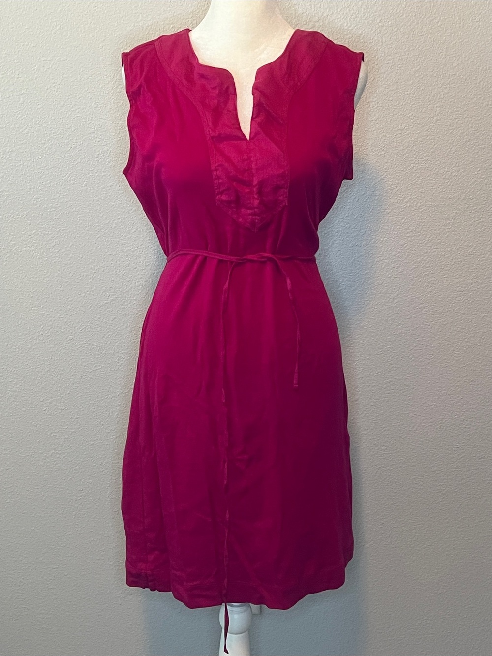 Lauren Ralph Lauren Tie Waist Dress Pink Size Large Petite